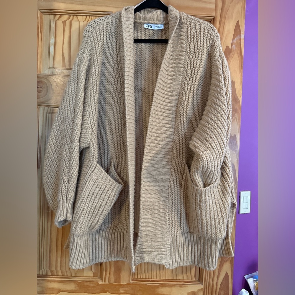 Zara Tan Knit Cardigan